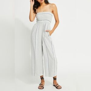 Gentle Fawn Striped Smocked Jumpsuit Size XS